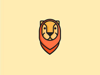 Lion cute illustration jungle lion outline