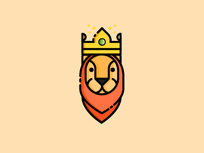 Lion King colorful crown illustration king lionking outline