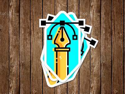 Golden Pen Sticker