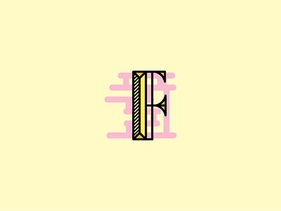 "F" color f letter outline pink yellow