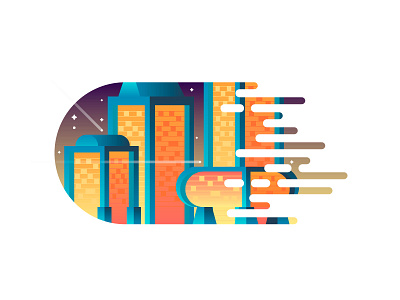 City Lights city gradient landscape svg