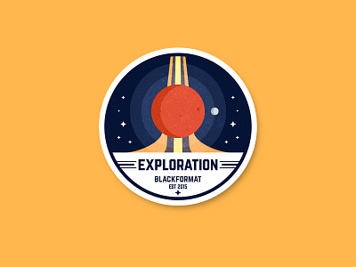 Exploration Badge badge colorful mars outline planet space