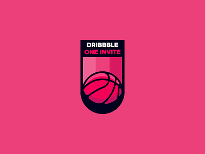 One Invite badge basketball dribbble invitation invite sticker