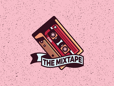 The Mixtape badge cassette hard icon mixtape pink shadows