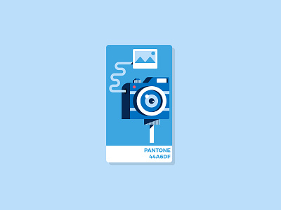 Camera blue camera card flat pantone