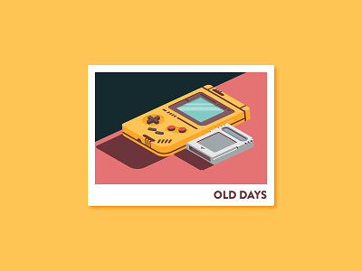 Old Days brand cartridge design game boy icon illustration isometric