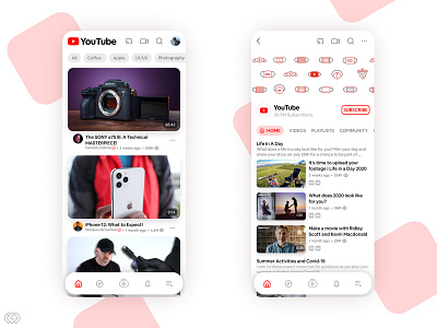 YouTube Redesign Concept android app application google ios light mobile mobile app mobile ui redesign video youtube
