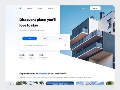 Real Estate Landing Page Design apartment find home home house landing property real estate rent rental ui web design website