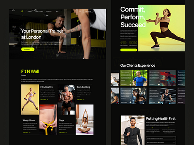 Personal Trainer Landing Page - Fit N Well bodybuilding coach fitness gym health sport trainer workout yoga
