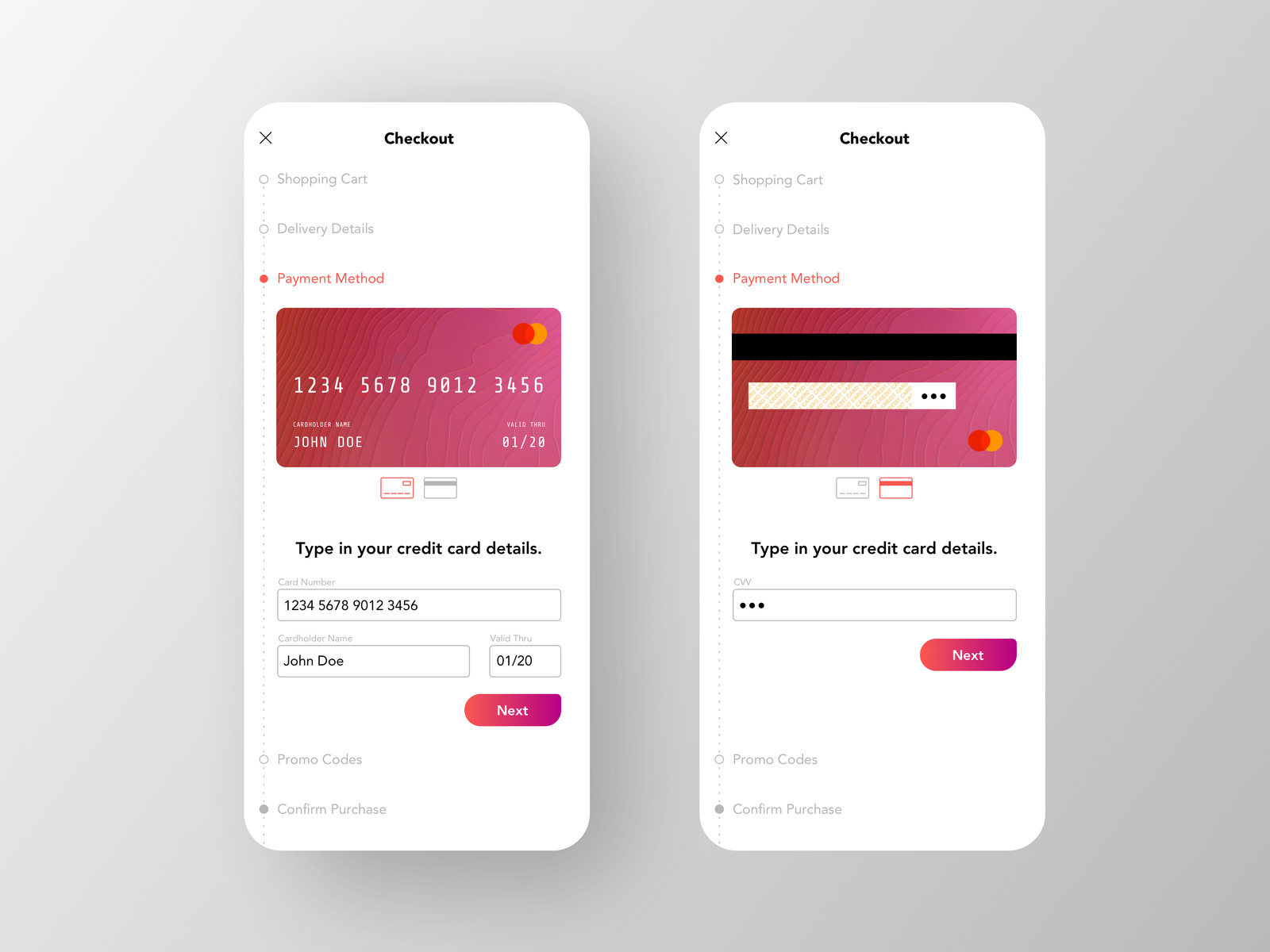 Checkout Flow (v2) - Daily UI by Michelle Thompson on Dribbble