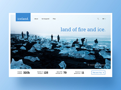 Iceland Tourism - Landing Page app blue daily ui dailyui design minimal minimalism minimalist travel traveling travelling ui ui design uidesign ux ux design uxdesign web web design webdesign