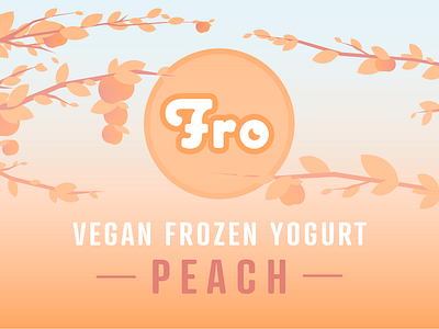 Fro - Vegan Frozen Yogurt brand branding circular logo froyo frozen yogurt label logo package packaging pastel peach trees vegan yogurt