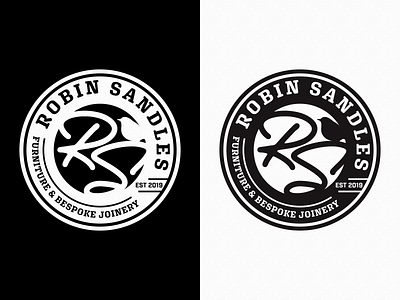 Robin Sandles - Furniture & Bespoke Joinery bespoke brand branding emblem furniture furniture maker joinery logo makers mark monotone variant