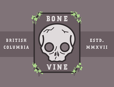 Bone Vine - Winery bc branding british columbia canada emblem logo red wine skull skull logo vine wine wine label winery