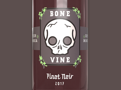 Bone Vine - Winery alchohol bone british columbia canada emblem illustration label label design labels logo mockup package design packaging red wine skull skull logo wine wine bottle wine label winery