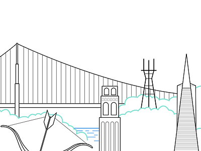 San Francisco Landmarks bay area coit tower cupids span golden gate bridge karl the fog san francisco sutro tower