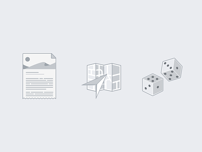 Empty State Illustrations article current location dice document empty state icon location map random