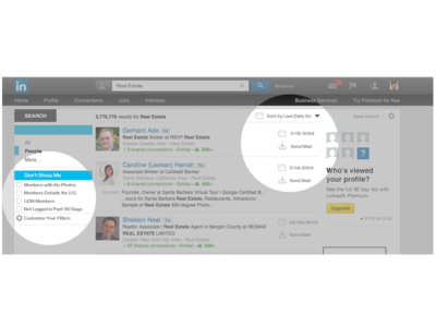 Linkedin Changes improvement in linked results search ui