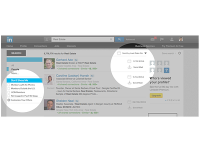 Linkedin Changes improvement in linked results search ui