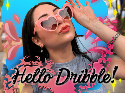Hey Dribble! It’s me! bubbly letters illustration illustrator lettering self portrait