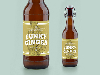 Funky Ginger Beer Label beer bottle beer branding beer label branding brewery design ginger graphic design graphic designer graphicdesign illustration label label design labeldesign labels typography vector