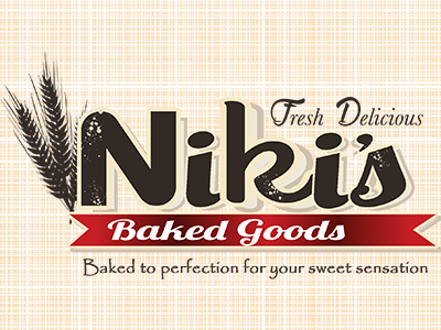 Niki s Baked Goods Dribble bakery logo logo logo design