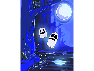 inktober day22 ghost animation animation 2d background characterdesign closeup design digital painting illustraion illustration illustrator