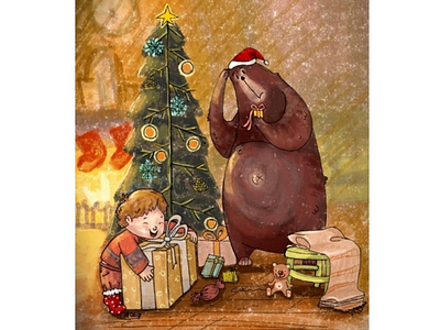 Christmas bookillustration christmas digitalpainting illustration illustrator kidsillustration photoshop sketch wheinachts