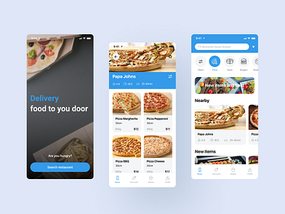 Delivery app ios app delivery eat food icons interface ios mobile pizza resturant ui ux