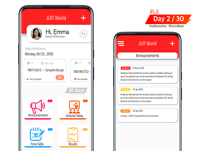 Student app for schools/universities. app branding design ui ux