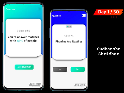 Yes / No Quizz App app app design design flat sketch ui ui design uiux ux