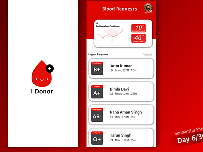 I Donor Blood Donation App UI