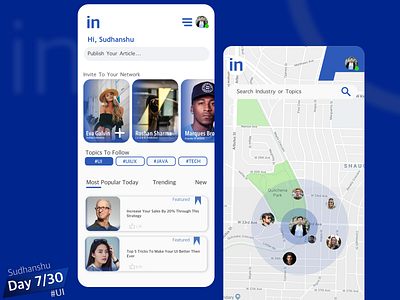 Linked In Redesign Day 7/30 app app design branding design minimal ui uiux ux