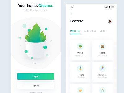 Plant Shop 🌱 app app design branding custom design flat minimal sketch sketchapp ui ui design uiux ux