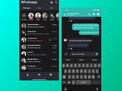 Whatsapp UI Redesign Challange // Day 13 of UI app app design branding design flat minimal sketch ui ui design uiux ux