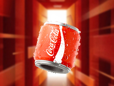 coca cola can drink with water drops 3d illustration