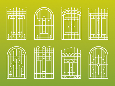 Garden gate type illustration pattern print work typography
