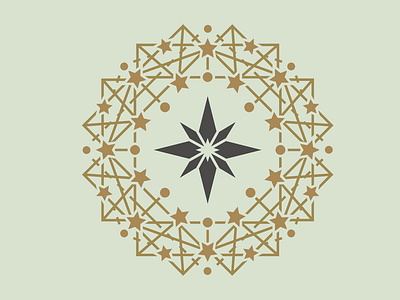 Christmas corona geometric illustration pattern star vector