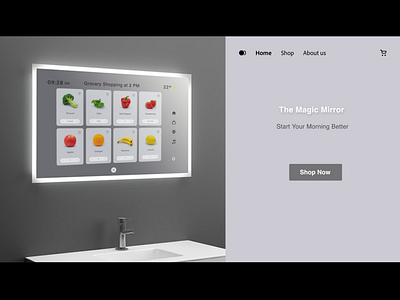 DailyUI003. Landing Page 3d 3dtransformation adobe xd adobexd dailyui design landingpage landingpagedesign magicmirror shop smartmirror ui ux visual design vr web web designer webdesign website