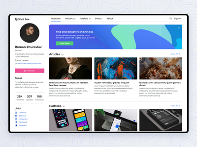 DailyUI #6 - Social Profile and Portfolio UI