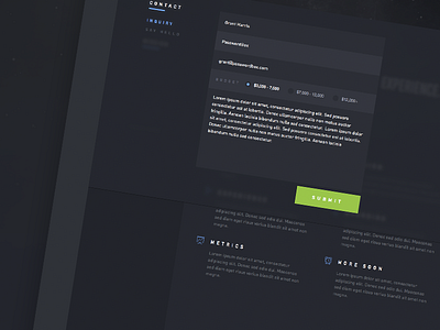 Nebula contact concept background blur dark design din form interface ui user web