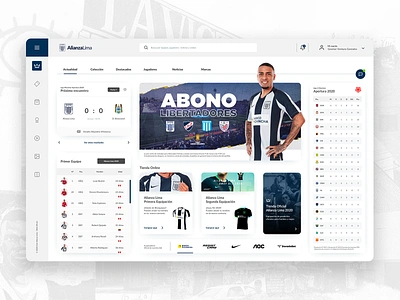 Dashboard Alianza Lima bet branding club dashboard futball landingpage nike platform sketch soccer sport statistics team ui user interface ux web website