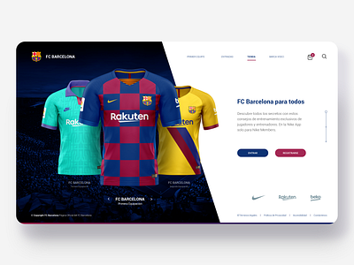 Kit of FC Barcelona Jersey barcelona clothes concept design fcb fifa football footballkit grid jersey messi minimal nike shop soccer sport sports design ui world cup