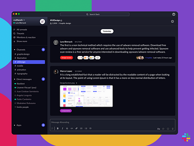 Dashboard UI /  Dark Slack