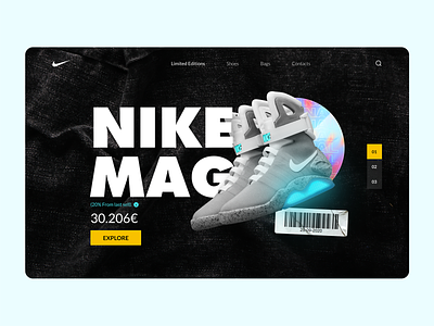 Nike Mag Underground UI air nike mag black concept concepts design edition explore future nike nike mag original shoes sport stikers street ui web website