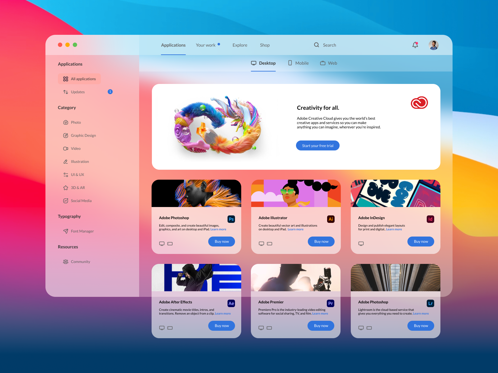 Big Sur Mac Adobe Creative Cloud by Geomar Ventura on Dribbble