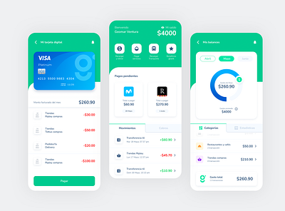 Gbank Inspiration UI app bank card credit card design ui ux