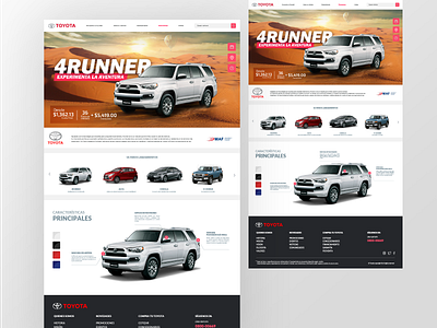 Toyota Experience auto colors experience runner toyoya ui web web design website