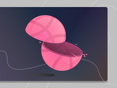 Dribbble slice! ball design dribbble icon sliced vector vector art vector illustration