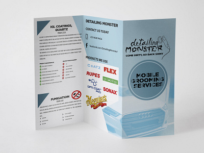 Detailing Monster Trifold Flyer branding flyer graphicdesign illustrator photoshop trifold